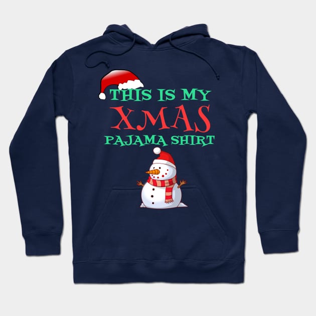 This Is My Xmas Pajama Shirt Funny Cartoon Snowman Gift Hoodie by klimentina